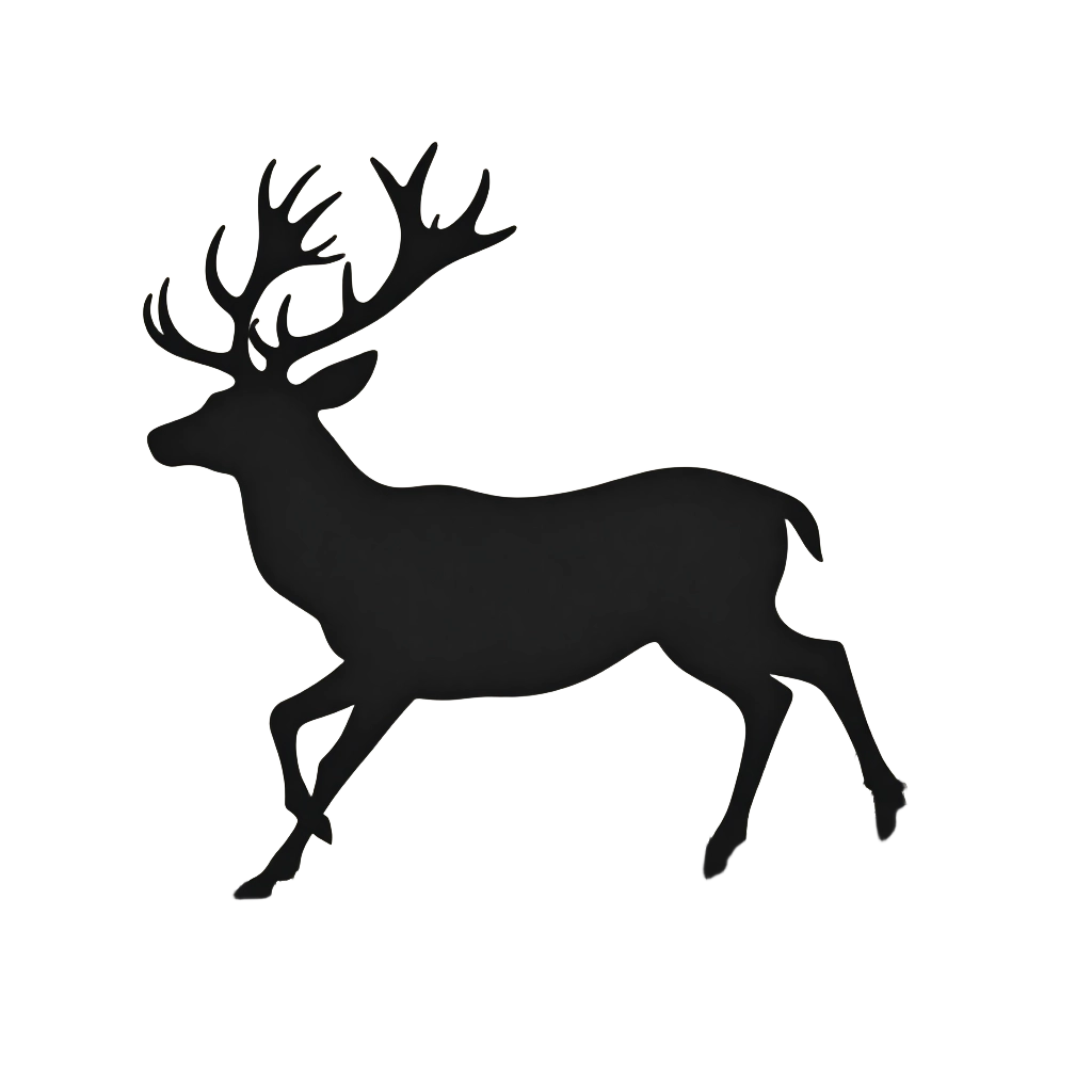 Silhouette of a Running Deer